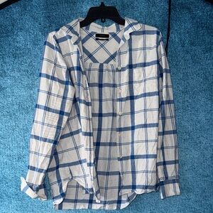 J. Crew Blue and White Checkered Men's Shirt